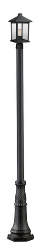 Z-Lite Portland 1 Light Outdoor Post Mounted Fixture in Black 531PHMR-518P-BK