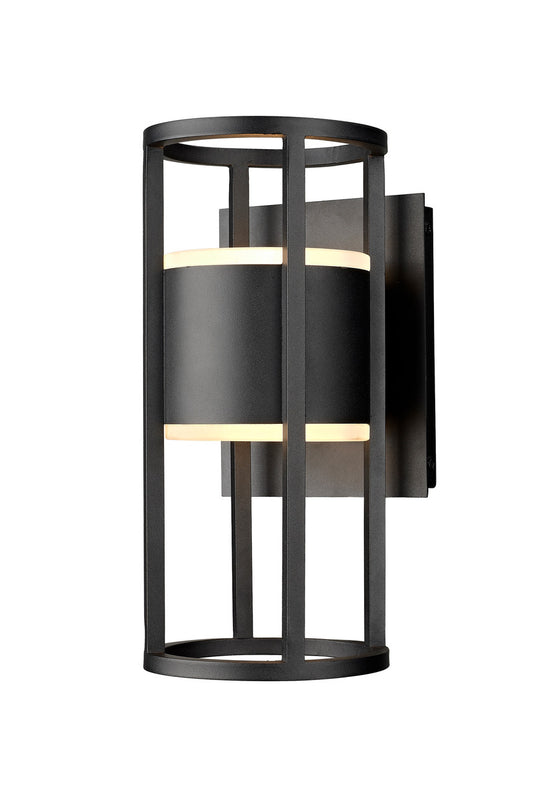 Z-Lite Luca 2 Light Outdoor Wall Light in Black 517S-BK-LED