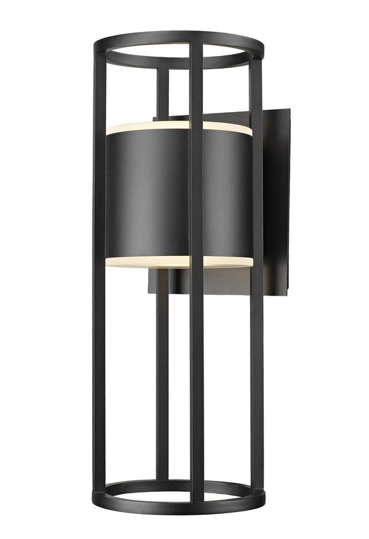 Z-Lite Luca 2 Light Outdoor Wall Light in Black 517B-BK-LED