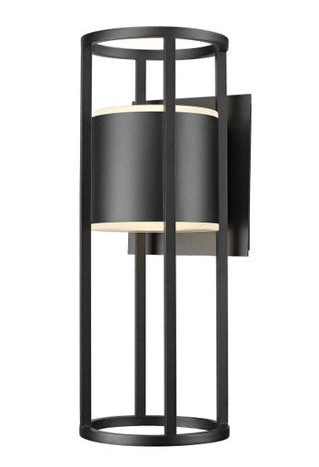 Z-Lite Luca 2 Light Outdoor Wall Light in Black 517B-BK-LED