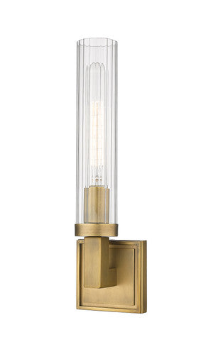 Z-Lite Beau 1 Light Wall Sconce in Rubbed Brass 3031-1S-RB