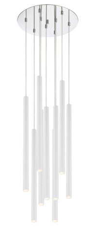 Z-Lite Forest 9 Light Chandelier in Chrome 917MP24-WH-LED-9RCH