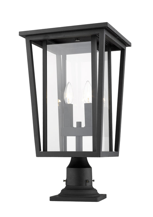 Z-Lite Seoul Outdoor Pier Mounted Fixture in Black 571PHBR-533PM-BK