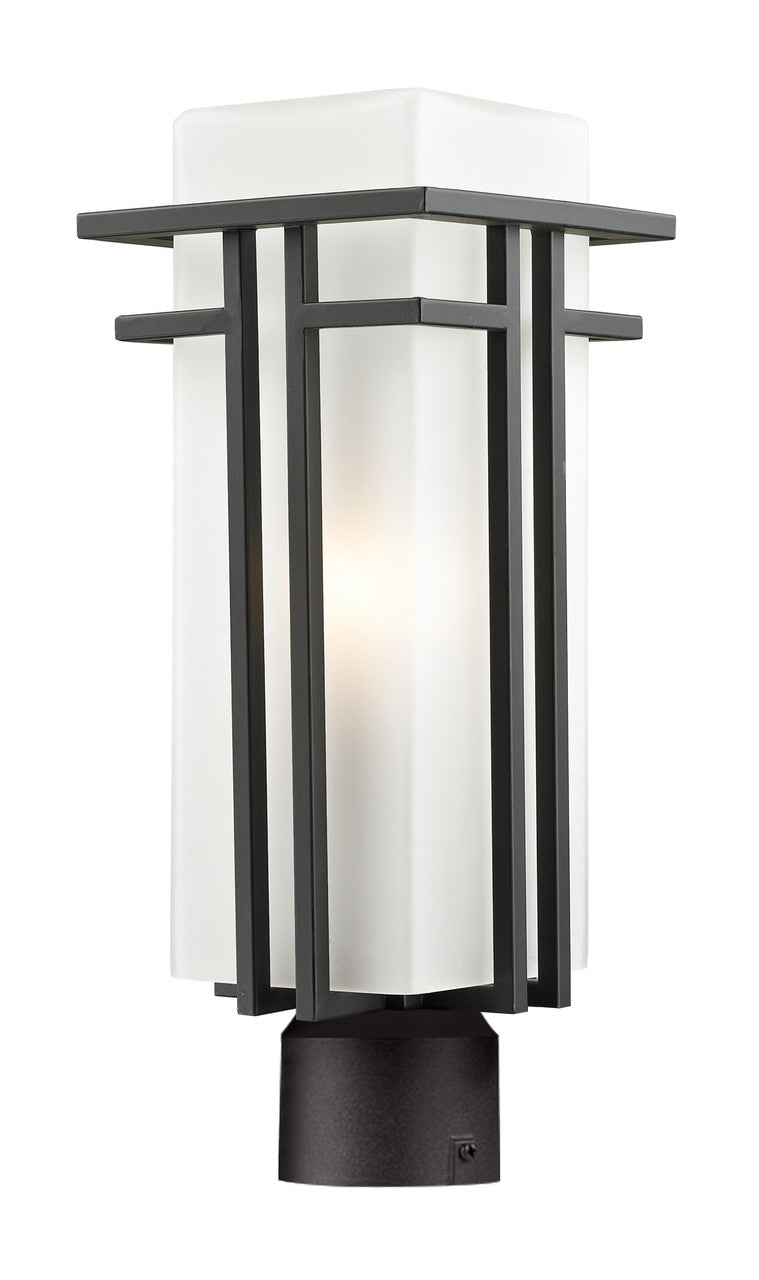 Z-Lite Abbey 1 Light Outdoor Post Mount Fixture in Outdoor Rubbed Bronze 550PHM-ORBZ-R