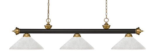 Z-Lite Riviera 3 Light Billiard in Bronze + Satin Gold 200-3BRZ+SG-AWL14