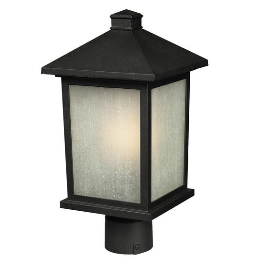 Z-Lite Holbrook 1 Light Outdoor Post Mount Fixture in Black 507PHB-BK