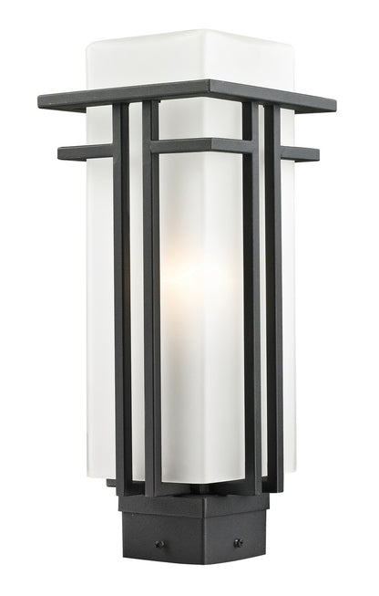 Z-Lite Abbey 1 Light Outdoor Post Mount Fixture in Black 549PHM-BK