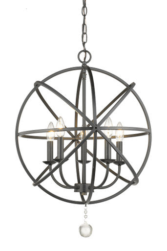 Z-Lite Tull 5 Light Chandelier in Matte Black 458-20MB