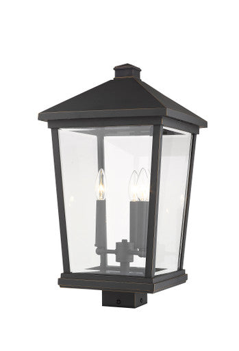 Z-Lite Beacon 3 Light Outdoor Post Mount Fixture in Oil Rubbed Bronze 568PHXLS-ORB