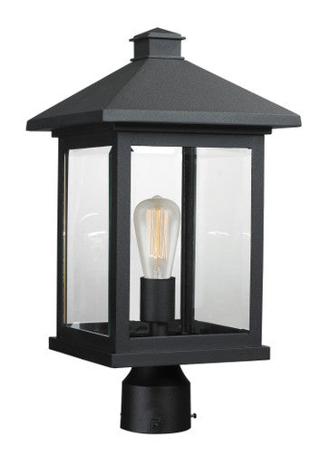 Z-Lite Portland 1 Light Outdoor Post Mount Fixture in Black 531PHBR-BK