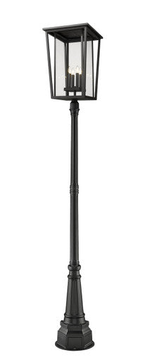 Z-Lite Seoul 4 Light Outdoor Post Mounted Fixture in Black 571PHXXLR-564P-BK