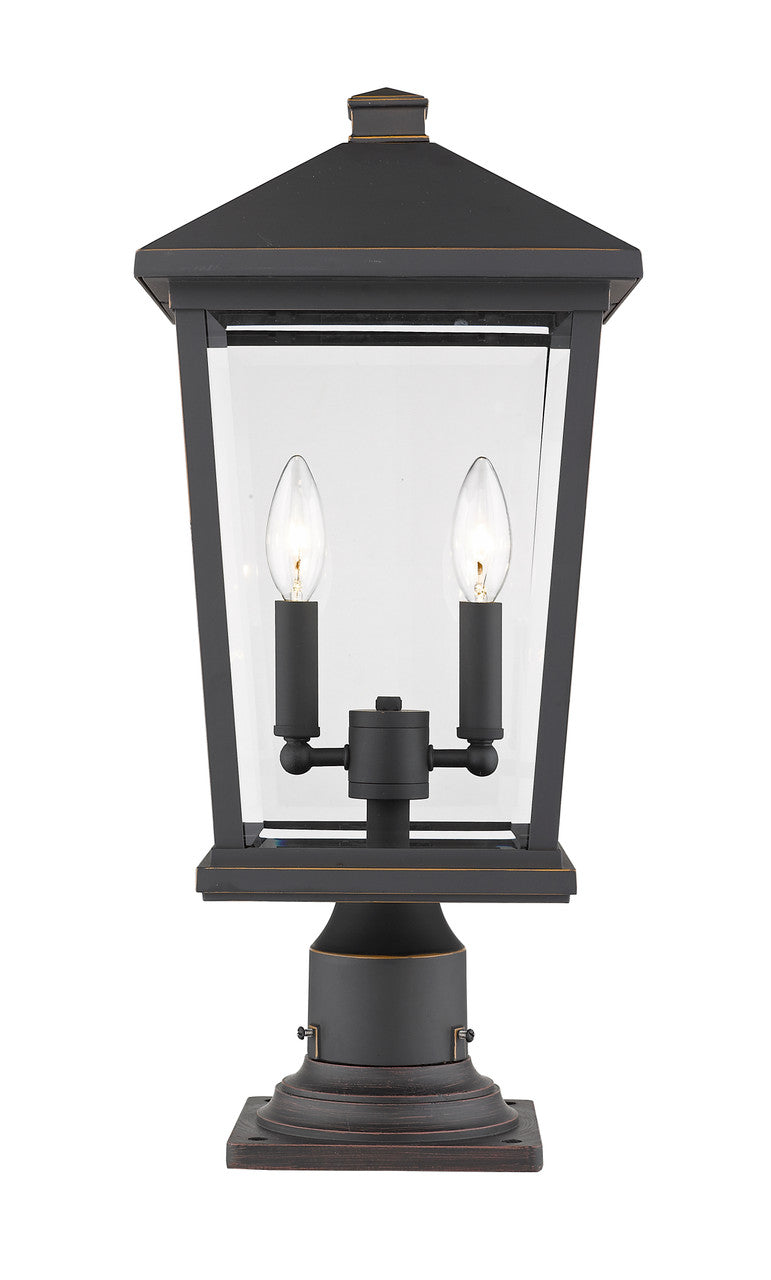 Z-Lite Beacon 2 Light Outdoor Pier Mounted Fixture in Oil Rubbed Bronze 568PHBR-533PM-ORB