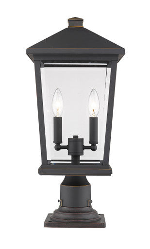 Z-Lite Beacon 2 Light Outdoor Pier Mounted Fixture in Oil Rubbed Bronze 568PHBR-533PM-ORB