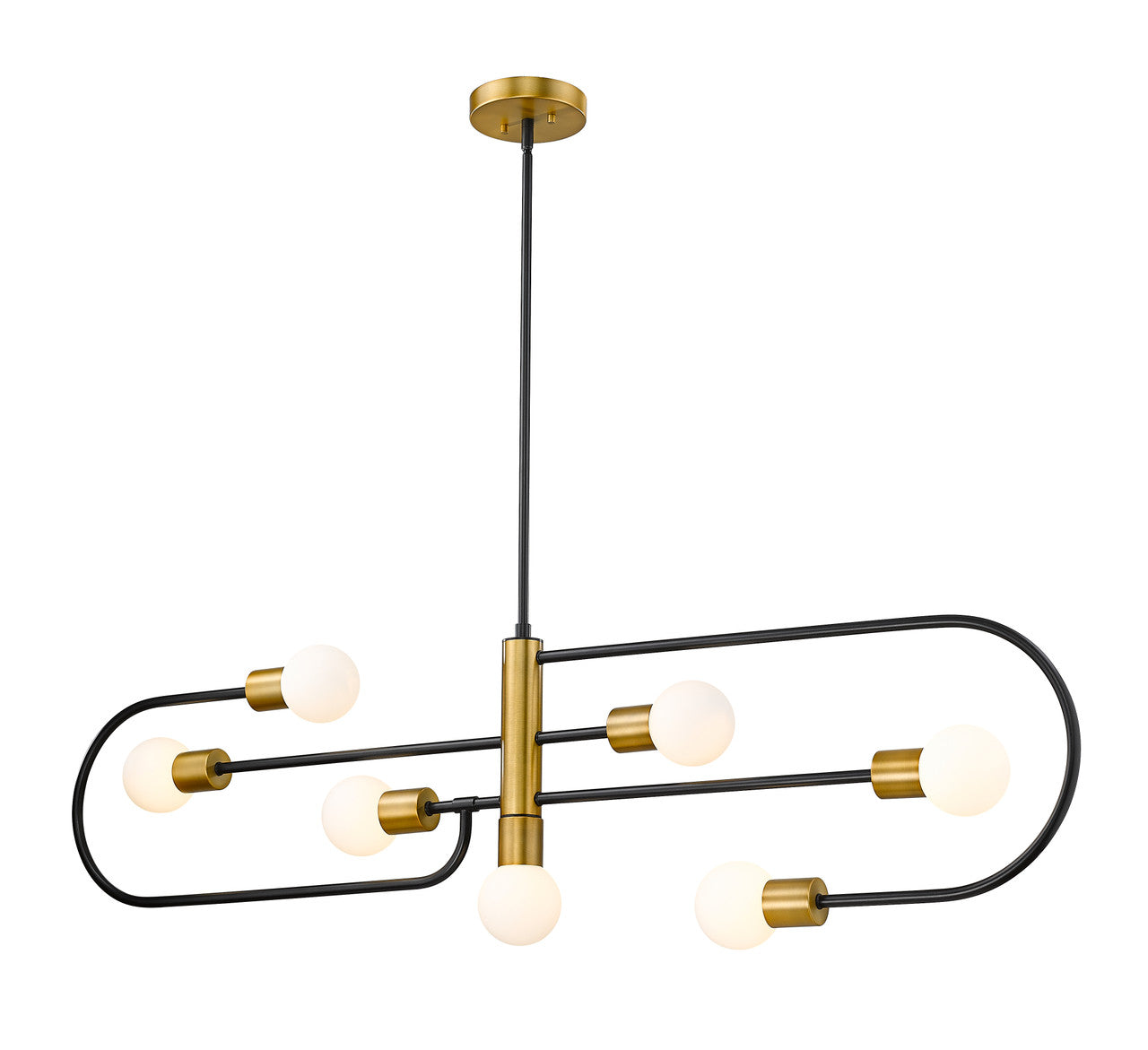 Z-Lite Neutra Chandelier in Matte Black + Foundry Brass 621-7L-MB-FB