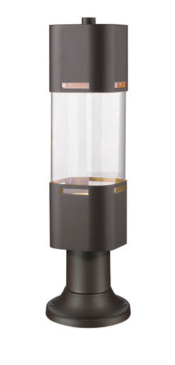 Z-Lite Lestat 1 Light Outdoor LED Post Head with Pier Mount in Deep Bronze 562PHBR-553PM-DBZ-LE