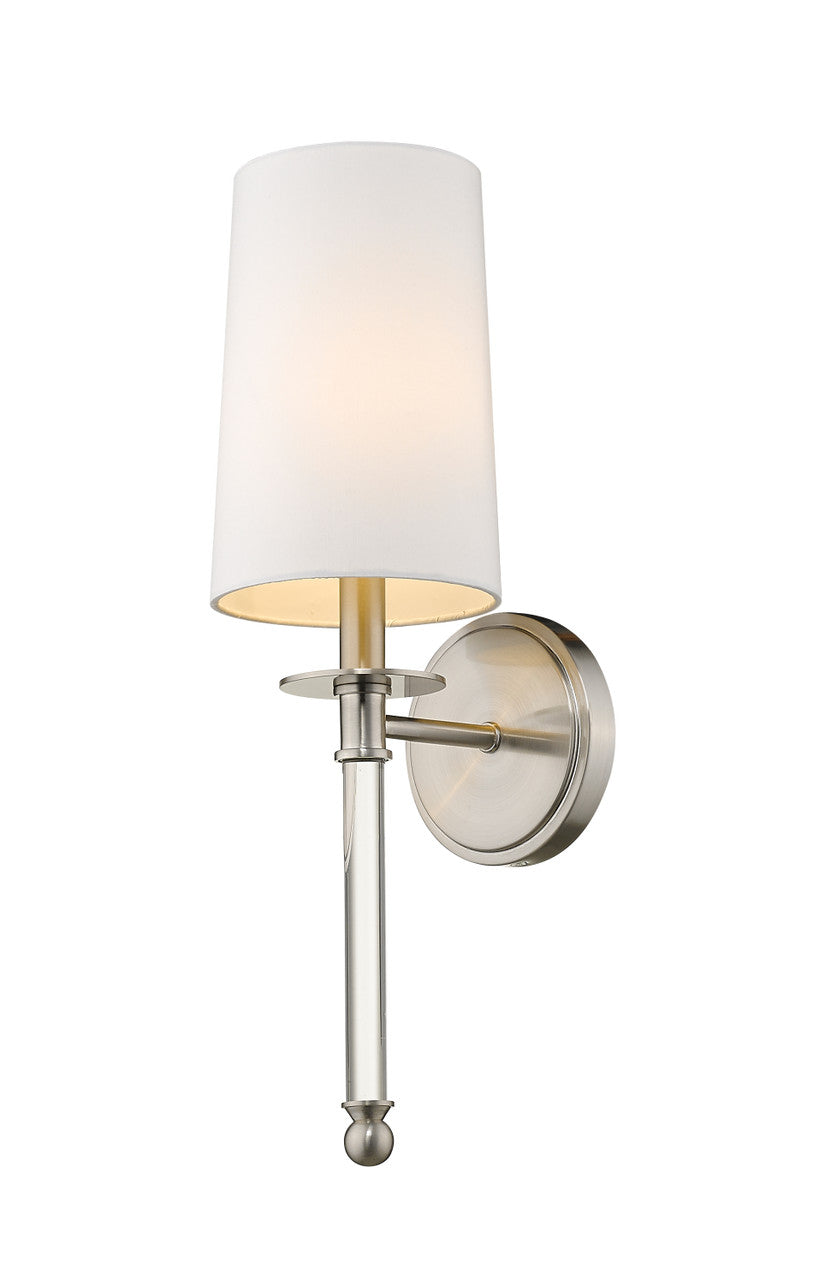 Z-Lite Mila 1 Light Wall Sconce in Brushed Nickel 808-1S-BN