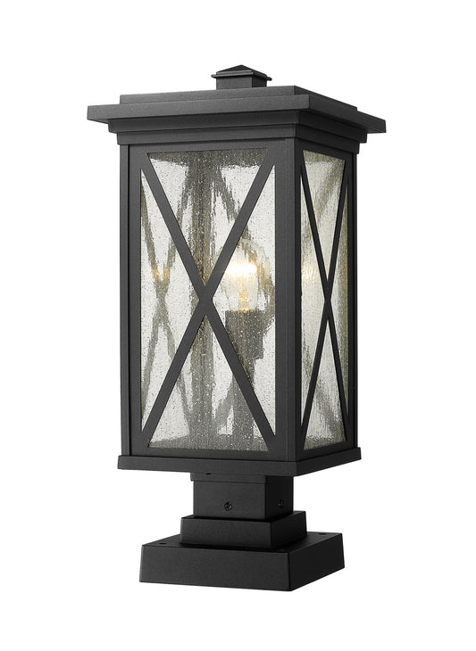 Z-Lite Brookside Outdoor Pier Mounted Fixture in Black 583PHBS-SQPM-BK