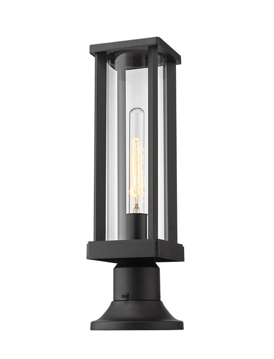 Z-Lite Glenwood 1 Light Outdoor Pier Mounted Fixture in Black 586PHMR-553PM-BK