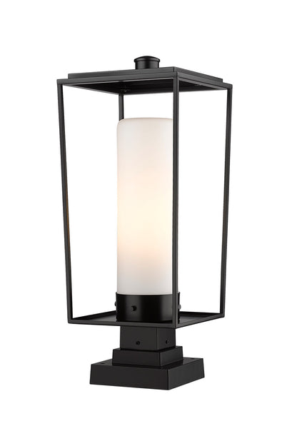 Z-Lite Sheridan 1 Light Outdoor Pier Mounted Fixture in Black 595PHBS-SQPM-BK