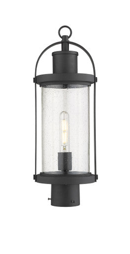 Z-Lite Roundhouse 1 Light Outdoor Post Mount Fixture in Black 569PHM-BK