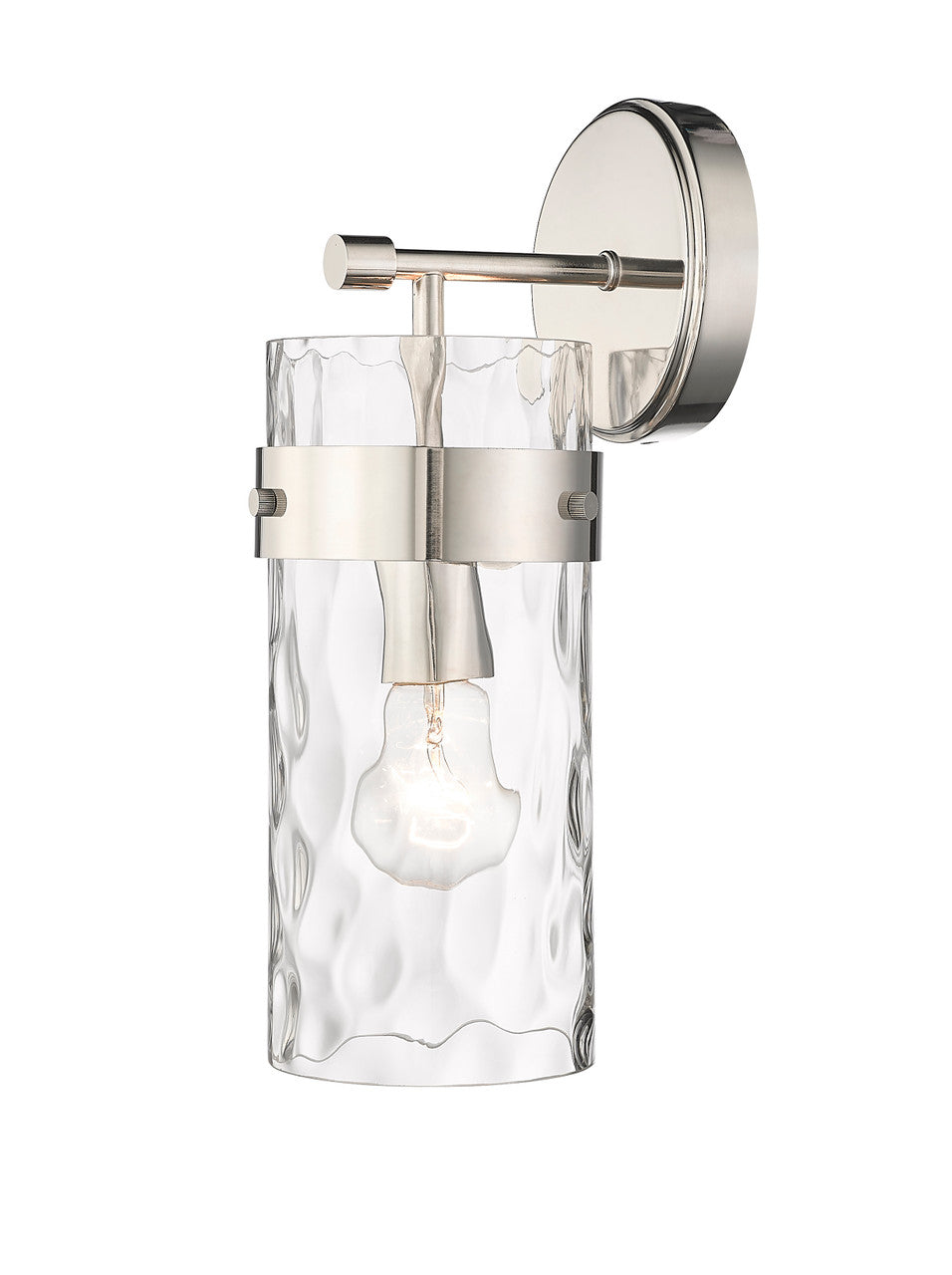 Z-Lite Fontaine 1 Light Wall Sconce in Polished Nickel 3035-1SS-PN