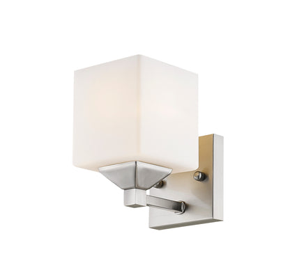 Z-Lite Quube 1 Light Wall Sconce in Brushed Nickel 2104-1V