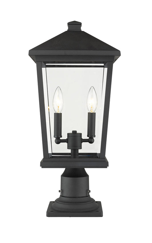 Z-Lite Beacon 2 Light Outdoor Pier Mounted Fixture in Black 568PHBR-533PM-BK