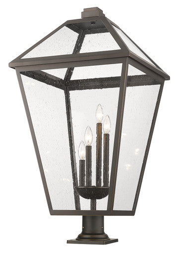 Z-Lite Talbot 4 Light Outdoor Pier Mounted Fixture in Oil Rubbed Bronze 579PHXLXR-533PM-ORB