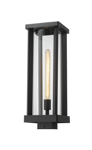 Z-Lite Glenwood 1 Light Outdoor Post Mount Fixture in Black 586PHBS-BK