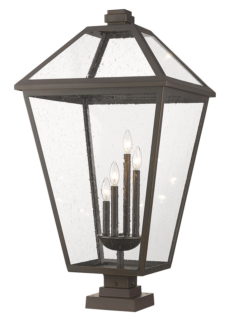 Z-Lite Talbot Outdoor Pier Mounted Fixture in Oil Rubbed Bronze 579PHXLXS-SQPM-ORB