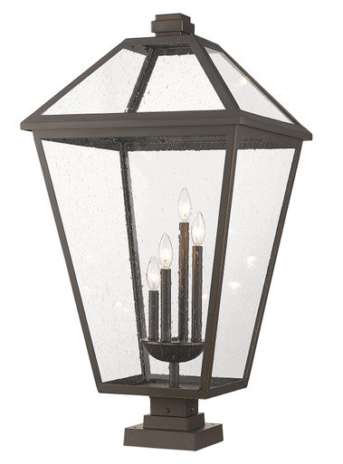 Z-Lite Talbot 4 Light Outdoor Pier Mounted Fixture in Oil Rubbed Bronze 579PHXLXS-SQPM-ORB