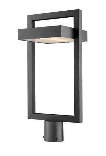 Z-Lite Luttrel 1 Light Outdoor Post Mount Fixture in Black 566PHBR-BK-LED