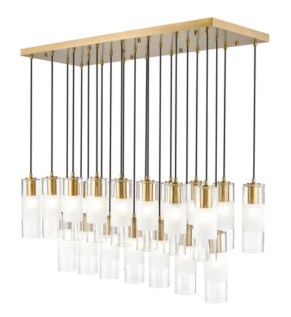 Z-LITE Alton 23 Light Linear Chandelier in Modern Gold 824P-23L-MGLD