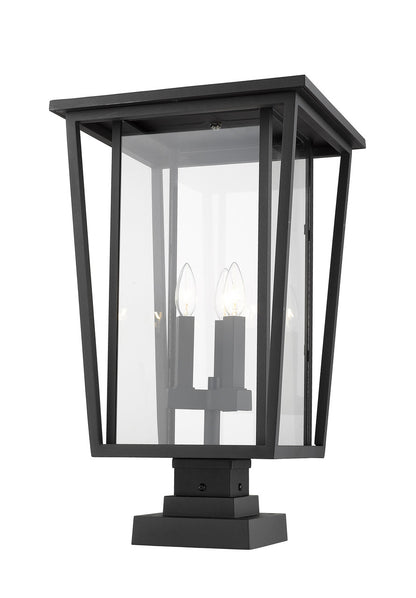 Z-Lite Seoul Outdoor Pier Mounted Fixture in Black 571PHXLS-SQPM-BK