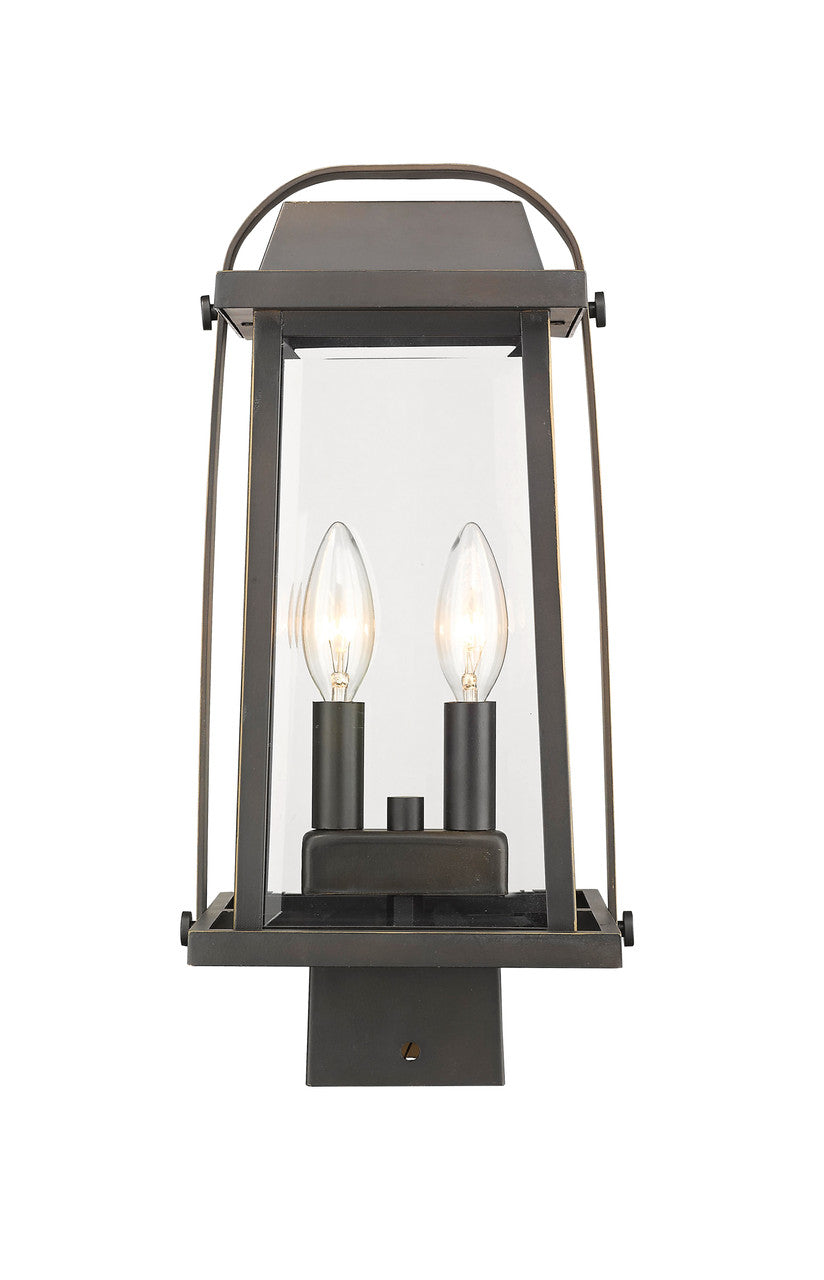 Z-Lite Millworks 2 Light Outdoor Post Mount Fixture in Oil Rubbed Bronze 574PHMS-ORB