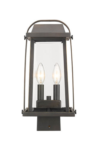 Z-Lite Millworks 2 Light Outdoor Post Mount Fixture in Oil Rubbed Bronze 574PHMS-ORB