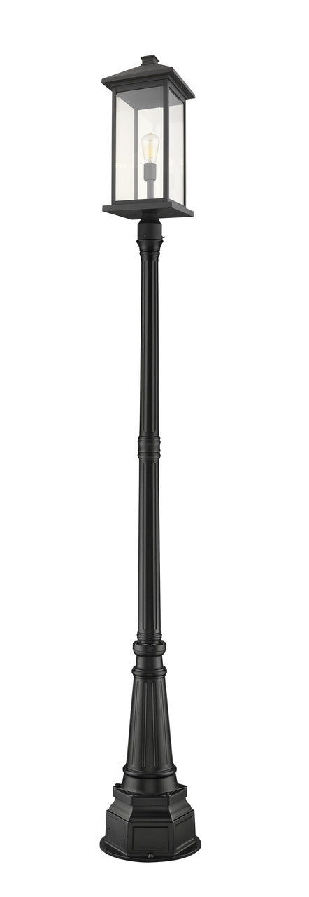 Z-Lite Portland Outdoor Post Mounted Fixture in Black 531PHBXLR-564P-BK