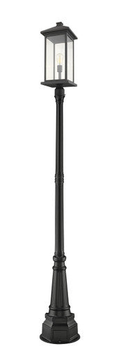 Z-Lite Portland 1 Light Outdoor Post Mounted Fixture in Black 531PHBXLR-564P-BK