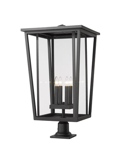 Z-Lite Seoul Outdoor Pier Mounted Fixture in Black 571PHXXLR-533PM-BK