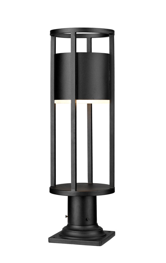 Z-Lite Luca 1 Light Outdoor Pier Mounted Fixture in Black 517PHM-533PM-BK-LED