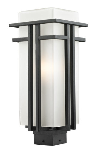 Z-Lite Abbey 1 Light Outdoor Post Mount Fixture in Black 549PHB-BK