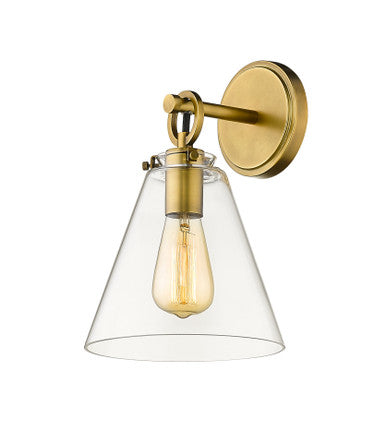 Z-Lite Harper 1 Light Wall Sconce in Rubbed Brass 806-1S-RB