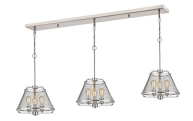 Z-Lite Iuka 9 Light Island/Billiard in Brushed Nickel 451-16-3BN