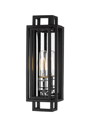 Z-Lite Titania 1 Light Wall Sconce in Black + Chrome 454-1S-BK-CH