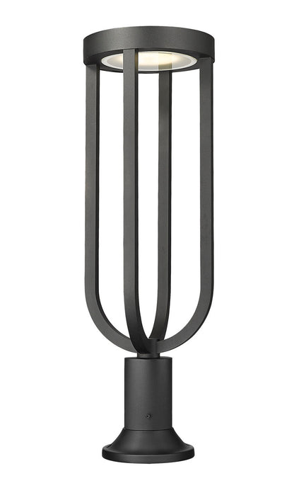 Z-LITE Leland 1 Light Outdoor Pier Mounted Fixture in Sand Black 5005PHB-553PM-BK-LED