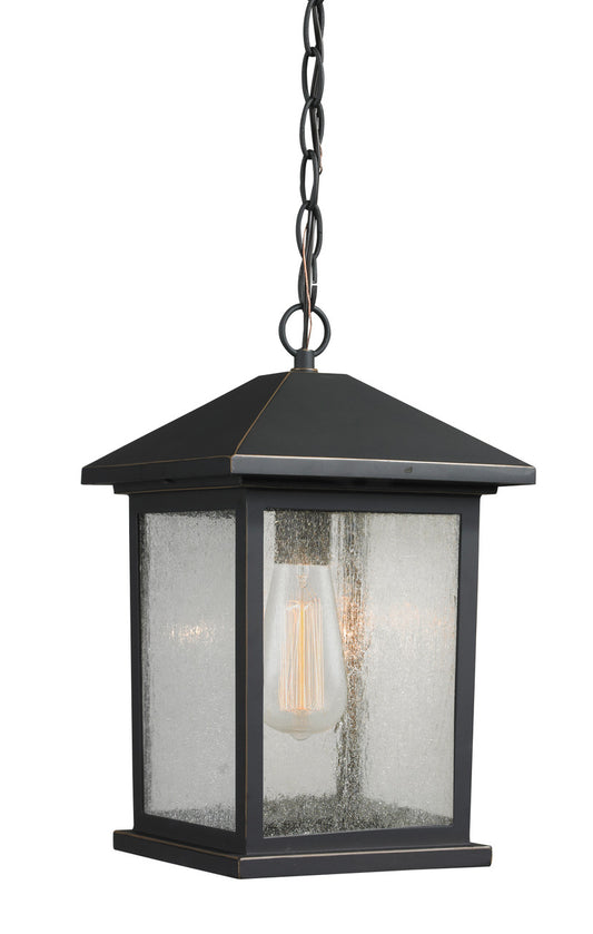 Z-Lite Portland 1 Light Outdoor Chain Mount Ceiling Fixture in Oil Rubbed Bronze 531CHM-ORB