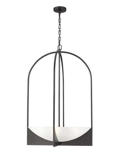 Z-LITE Devon 6 Light Chandelier in Matte Black 1947-38MB