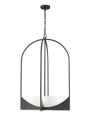 Z-Lite Devon 6 Light Chandelier in Matte Black 1947-38MB