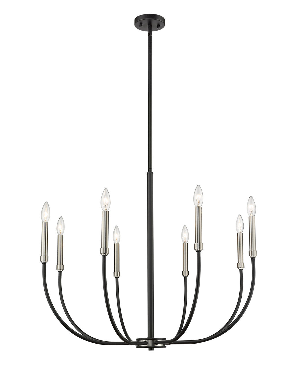 Z-Lite Haylie Chandelier in Matte Black + Brushed Nickel 479-8MB-BN