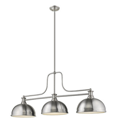 Z-Lite Melange 3 Light Billiard in Brushed Nickel 725-3BN-D12BN